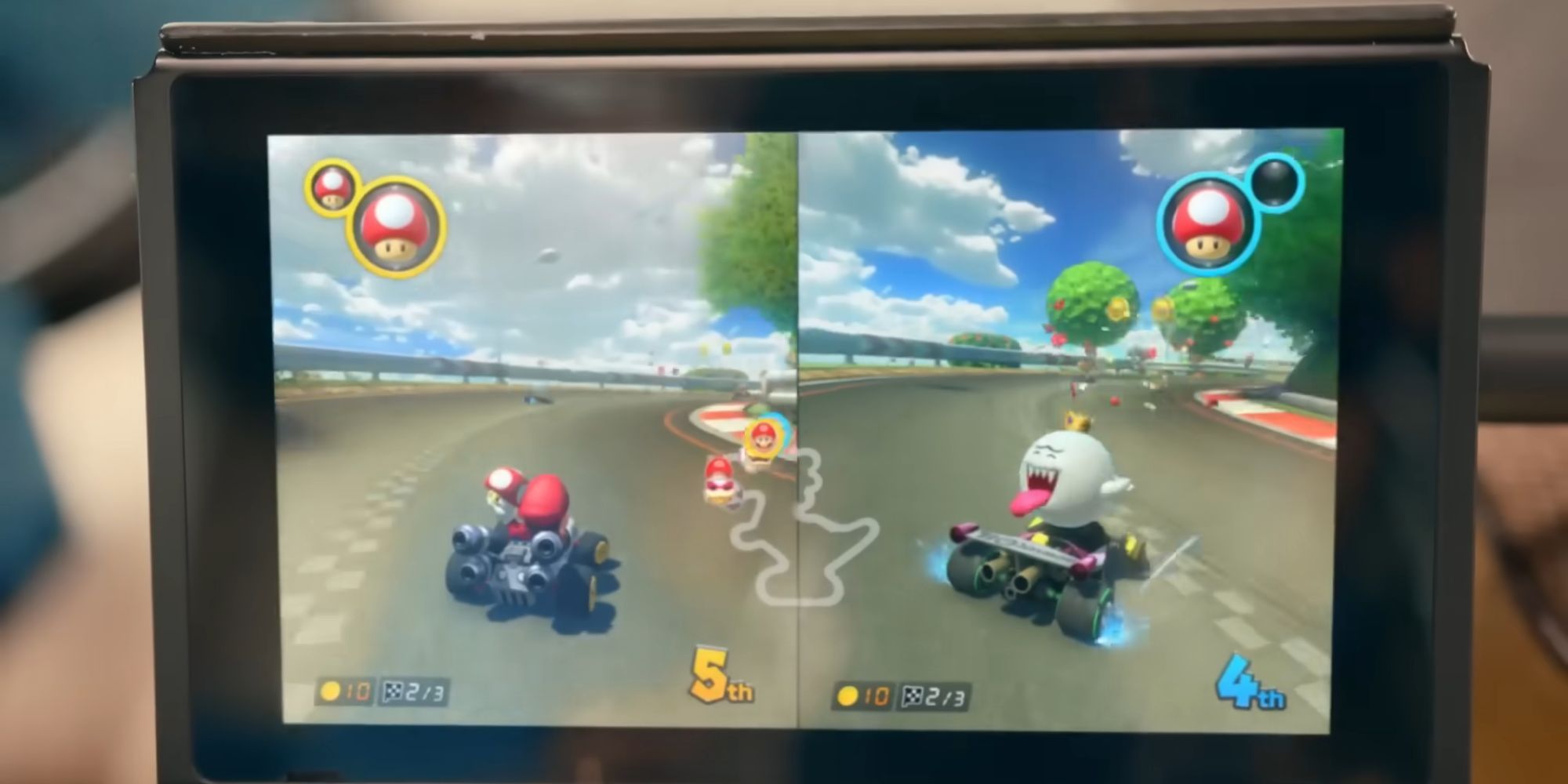 Mario Kart 8 Deluxe footage in the Nintendo Switch's reveal trailer.