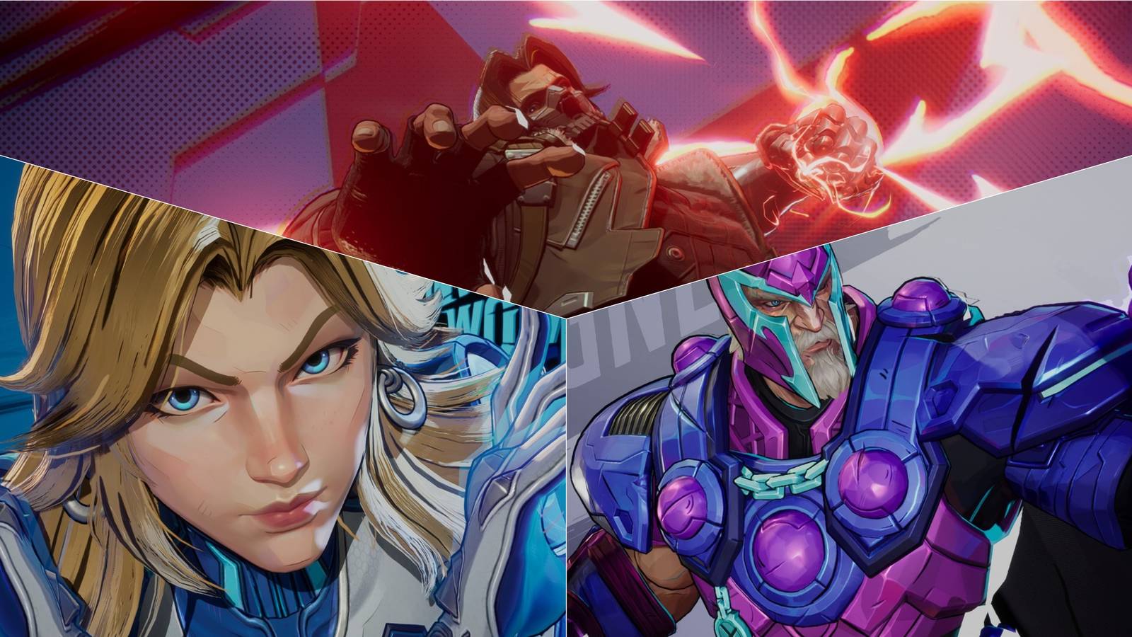 Marvel Rivals Invisible Woman Winter Solider Magneto Split Image