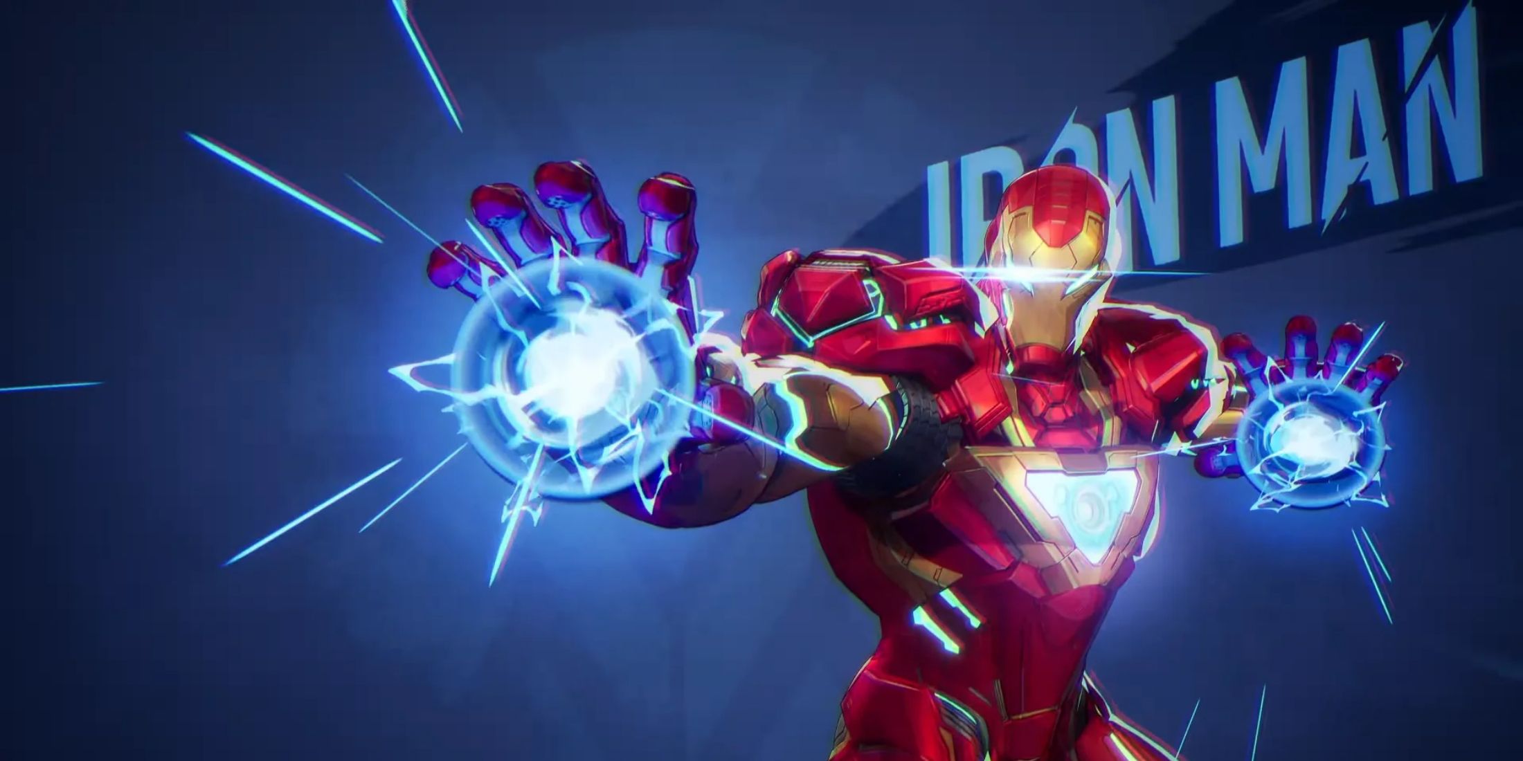 Iron Man aiming his repulsors in Marvel Rivals