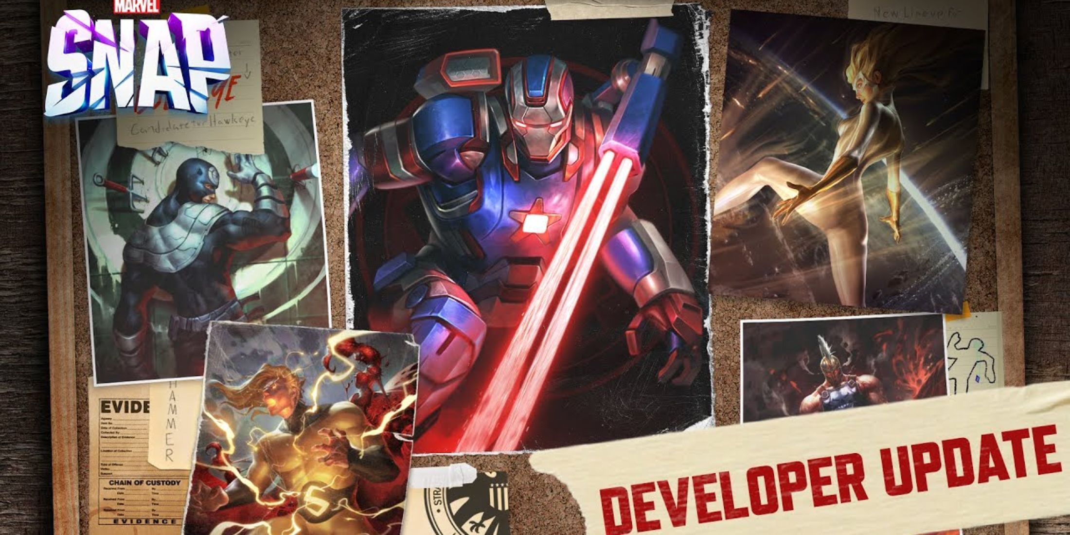 Marvel Snap Developer Update promotional image for the Dark Avengers Season