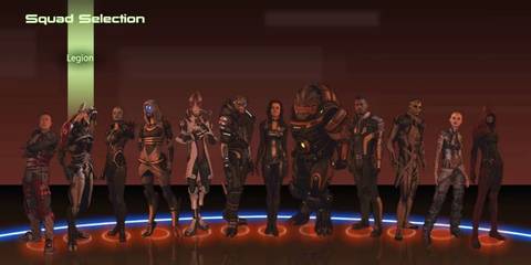 Mass Effect 2 Pary Select Screen