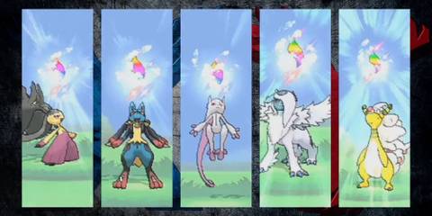 Mega Mawile, Mega Mewtwo, Mega Lucario, Mega Absol and Mega Ampharos in an official trailer.