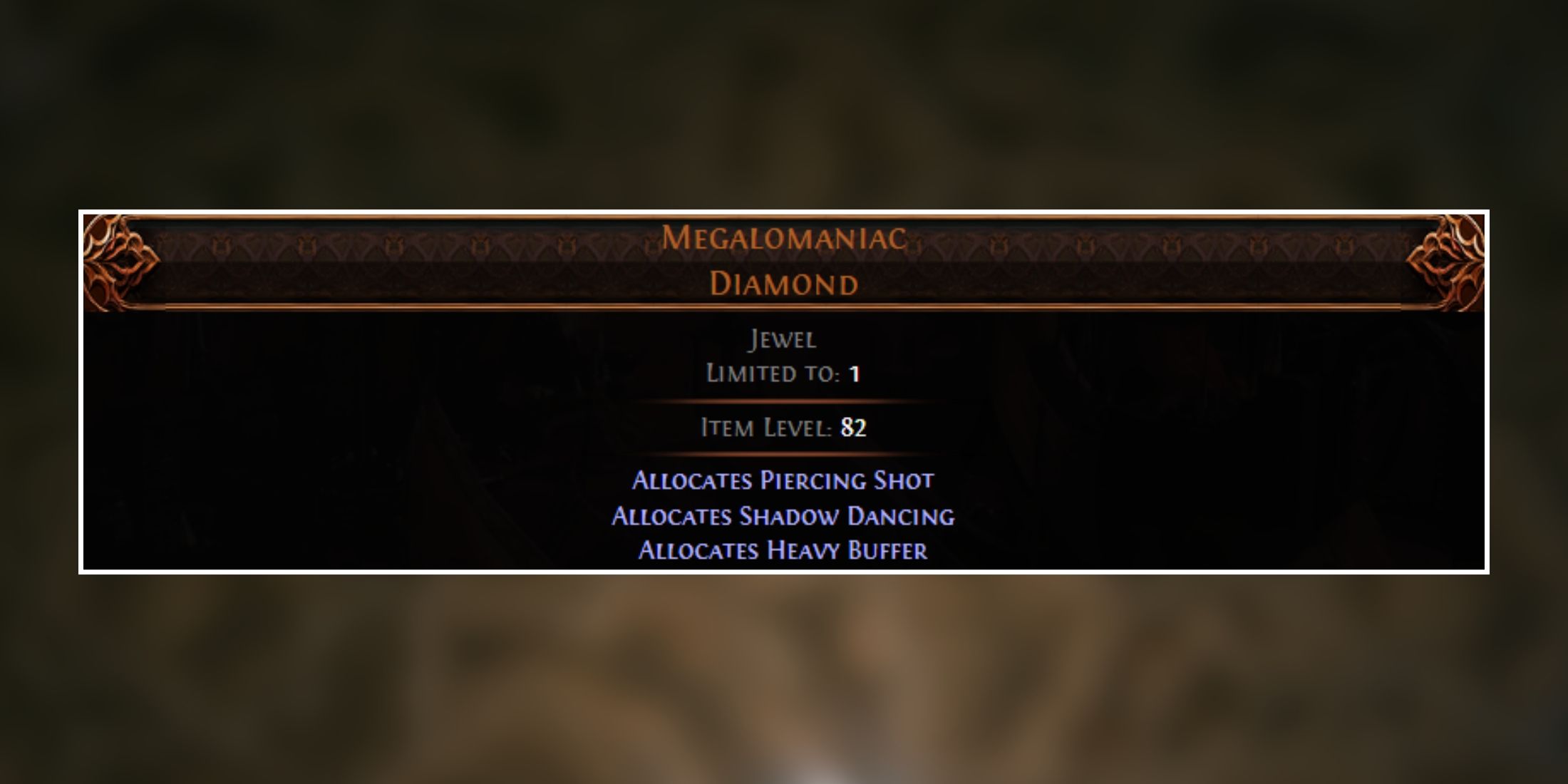 Megalomaniac Diamond in path of exile 2