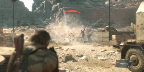 Metal Gear Solid 5 The Phantom Pain firing explosives at enemies