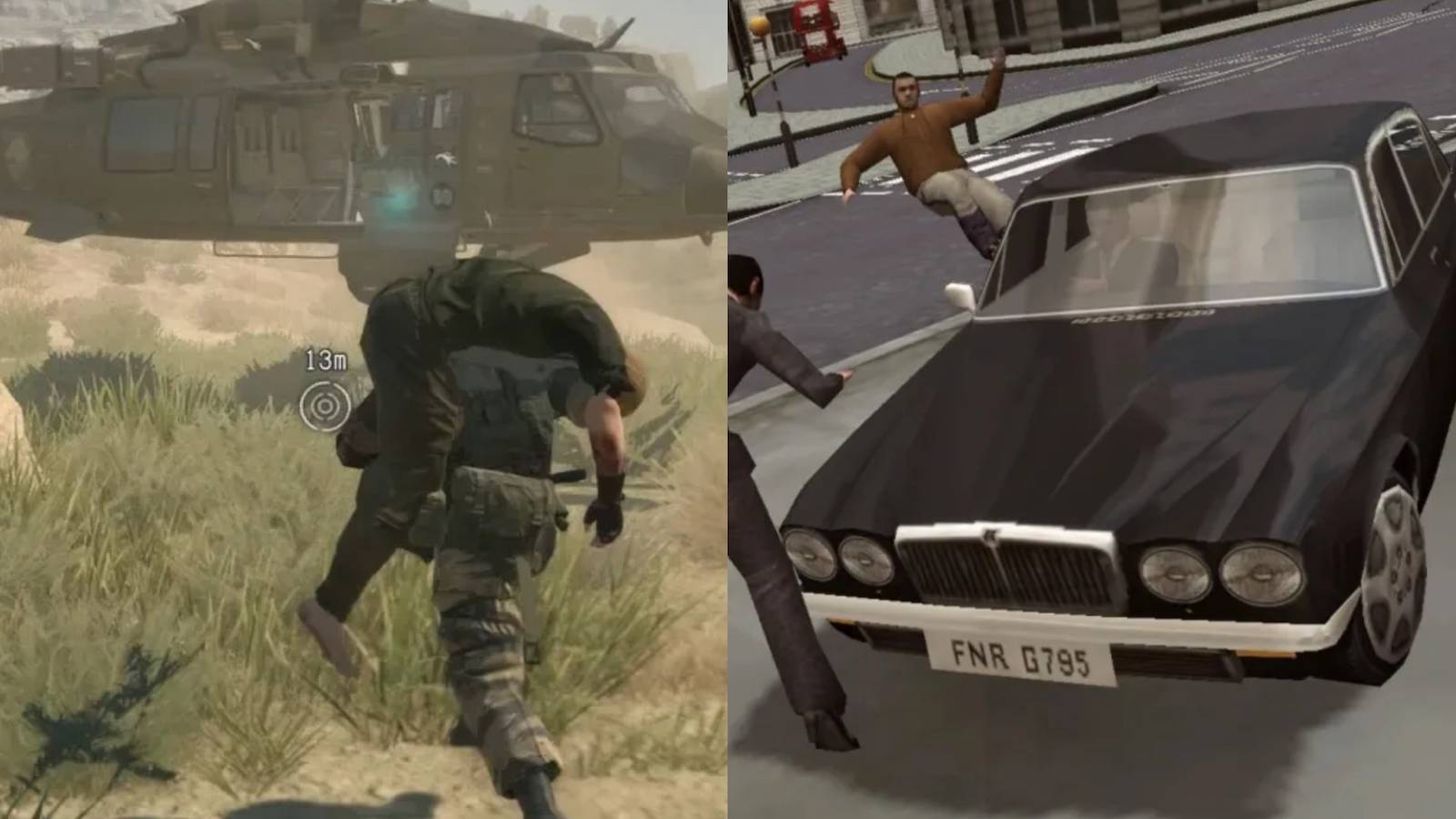 Metal Gear Solid 5 The Phantom Pain on the left and The Getaway on the right