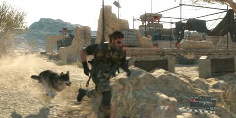 Metal Gear Solid 5 The Phantom Pain Snake running with Diamond Dog