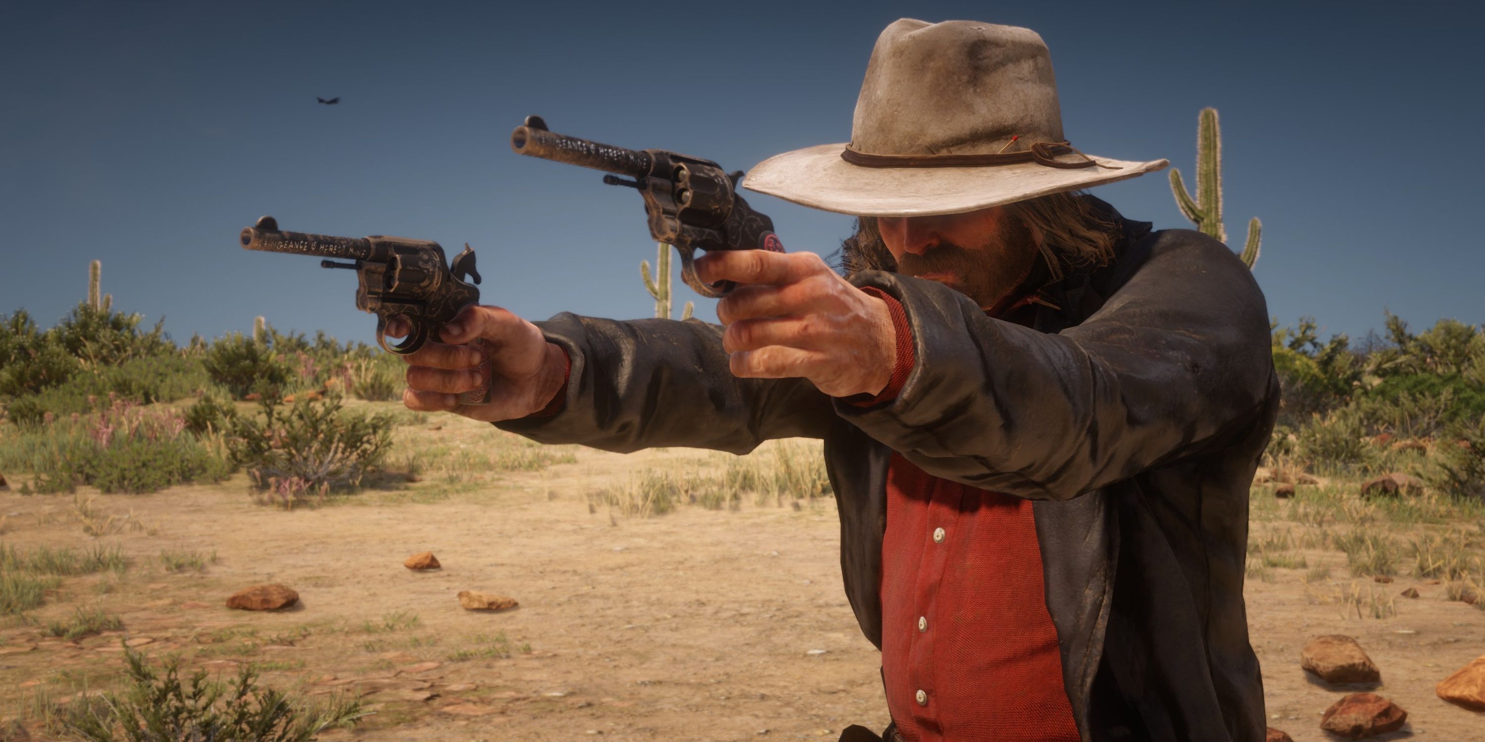 micah bell with his revolvers