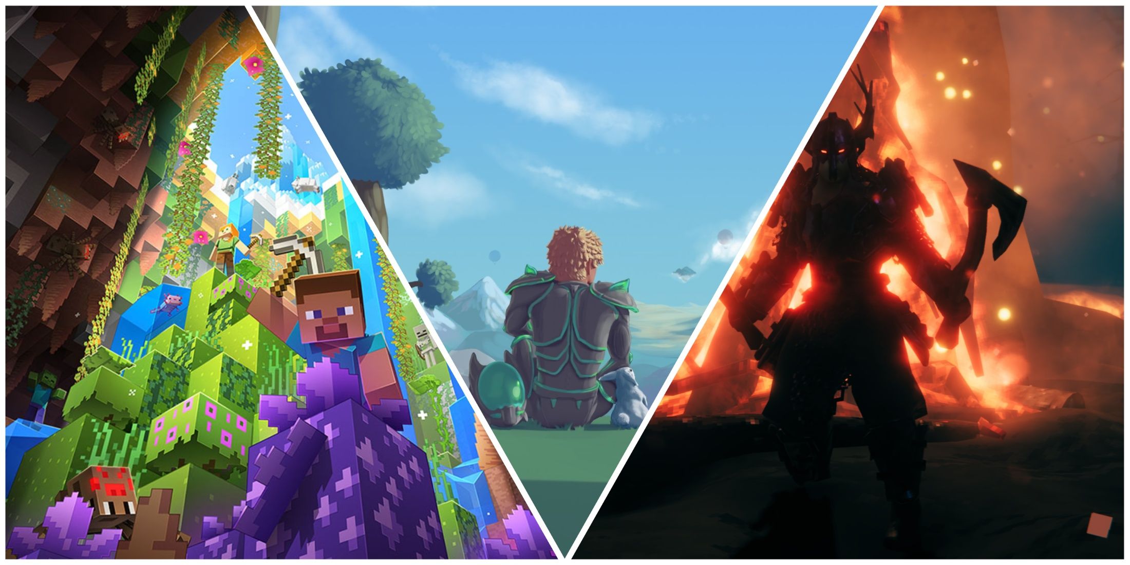 Minecraft, Terraria, Valheim