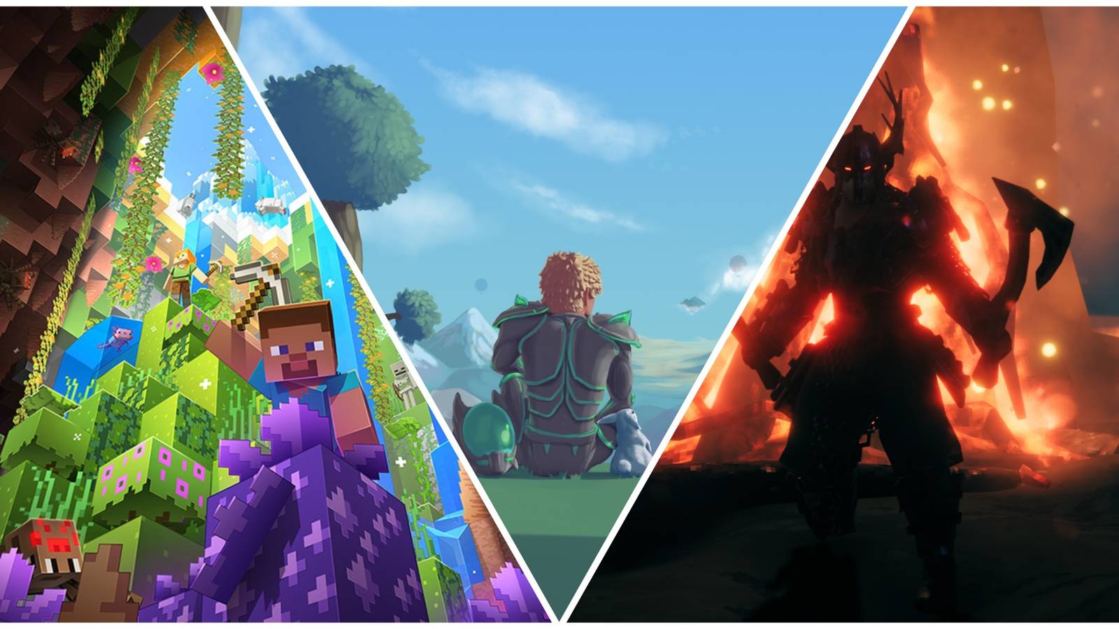 Minecraft, Terraria, Valheim