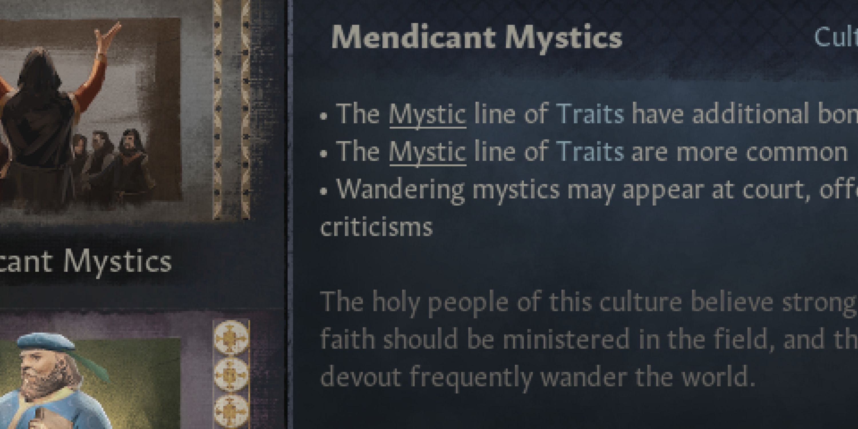 Mendicant Preachers, a tenet in Crusader Kings 3