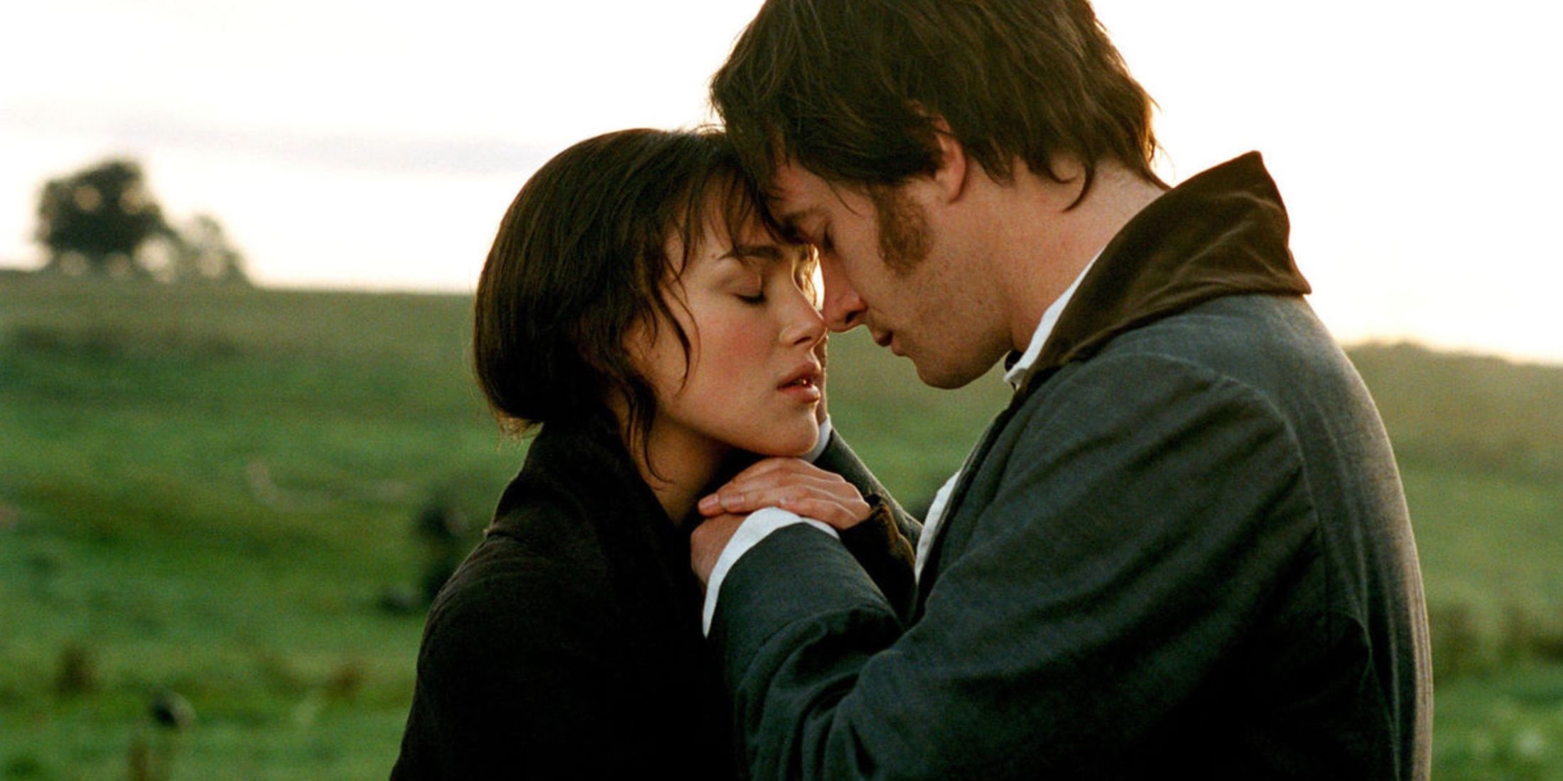 Elizabeth Bennett and Mr Darcy in a field together