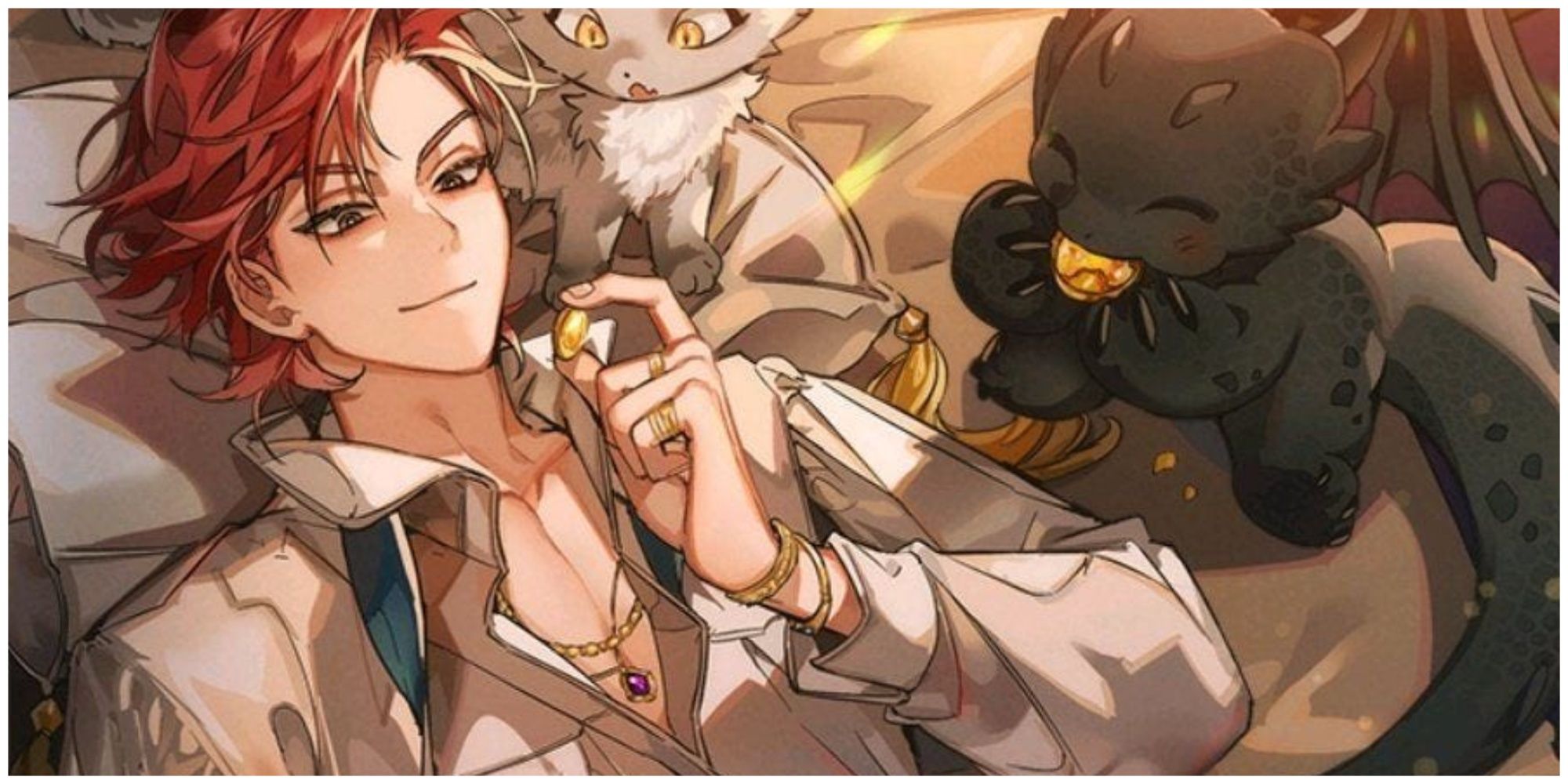 Trash of the count's family manhwa cover with main protagonist, dragon, and cat