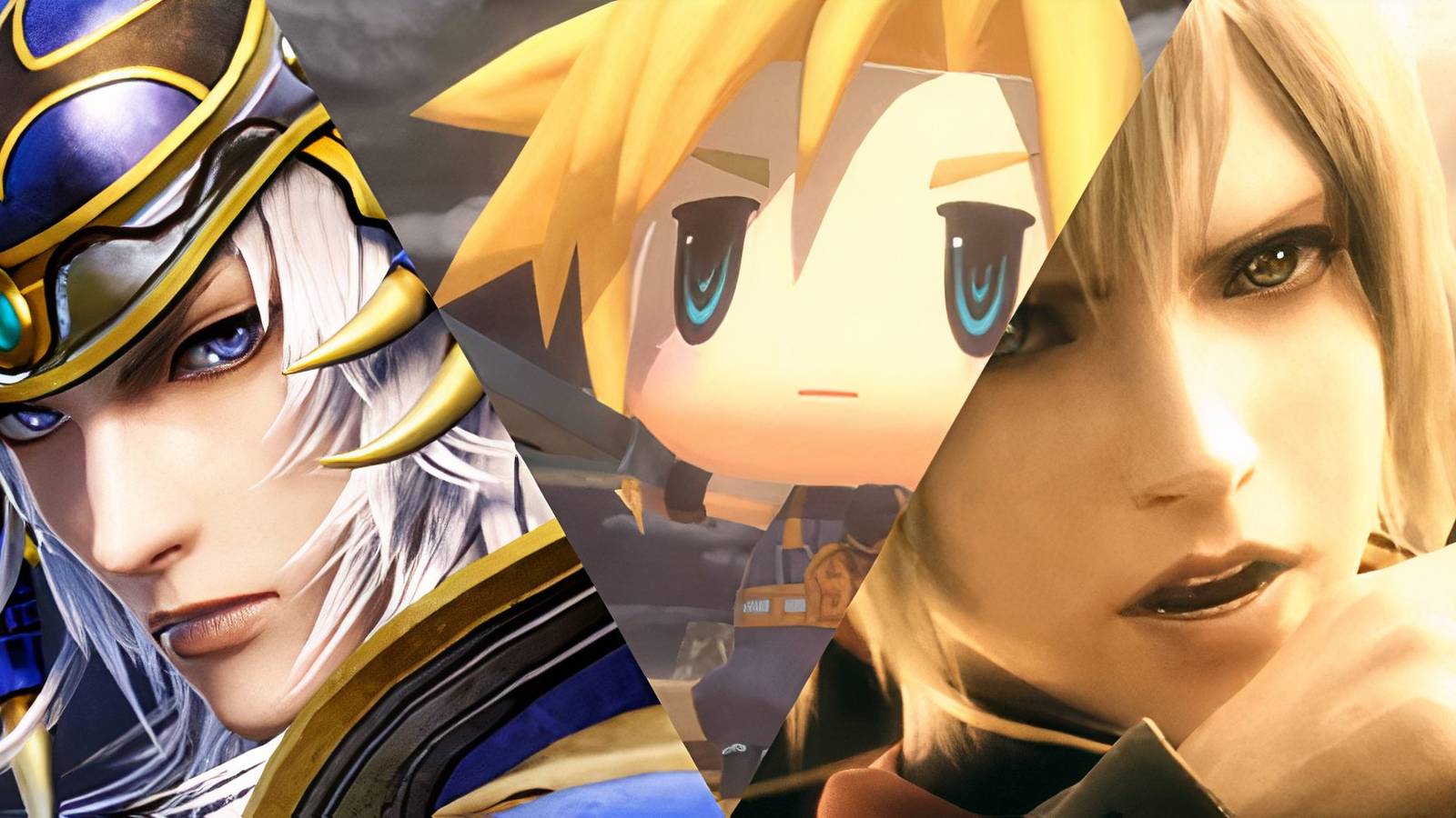collage of 3 different final fantasy games