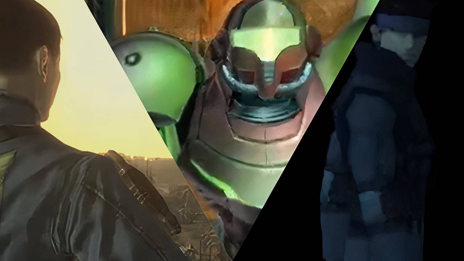 collage of 3 video games