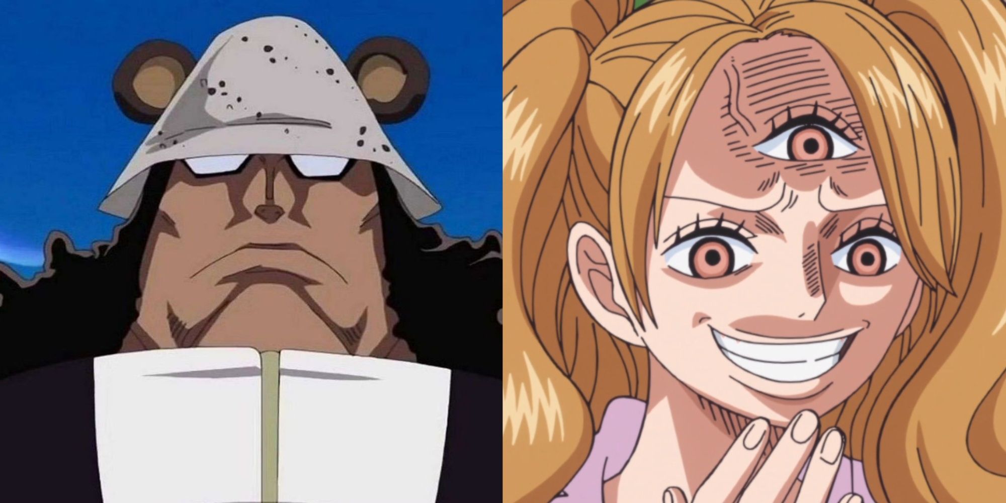 Kuma and Pudding, two beings from obscure species in One Piece