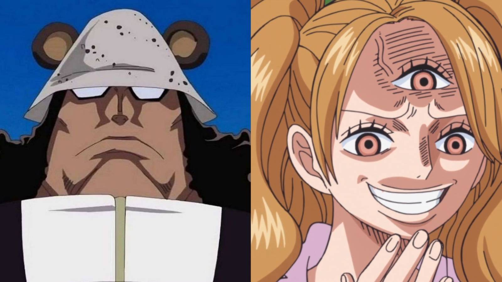 Kuma and Pudding, two beings from obscure species in One Piece