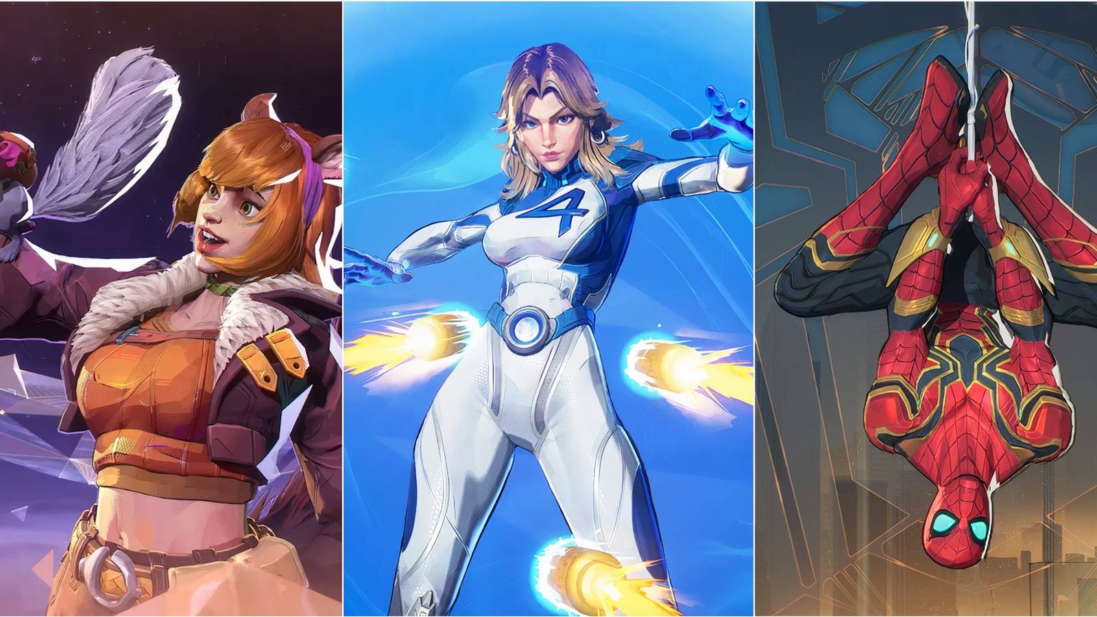 Squirrel Girl, Invisible Woman, Spider-Man