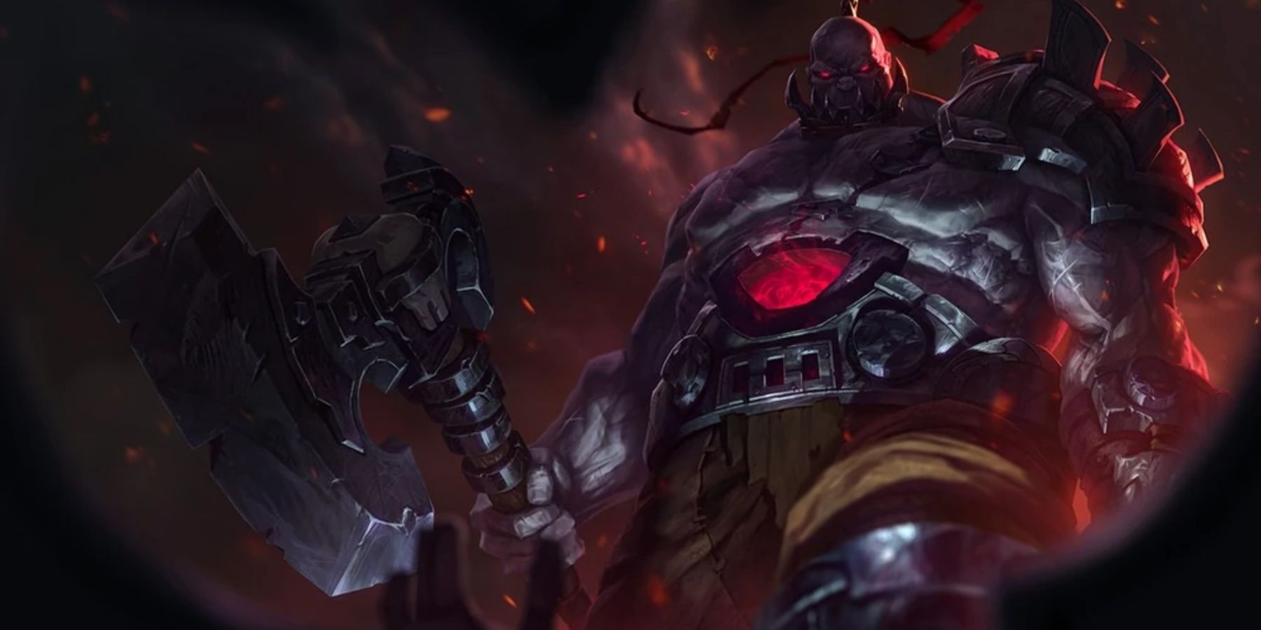 Sion looks menacing in his main League of Legends Splash Art.