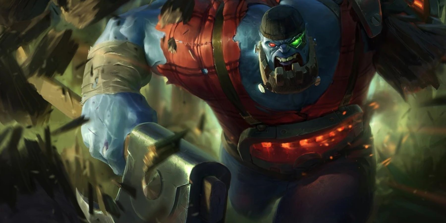 Splash art of League of Legends' Lumberjack Sion skin.