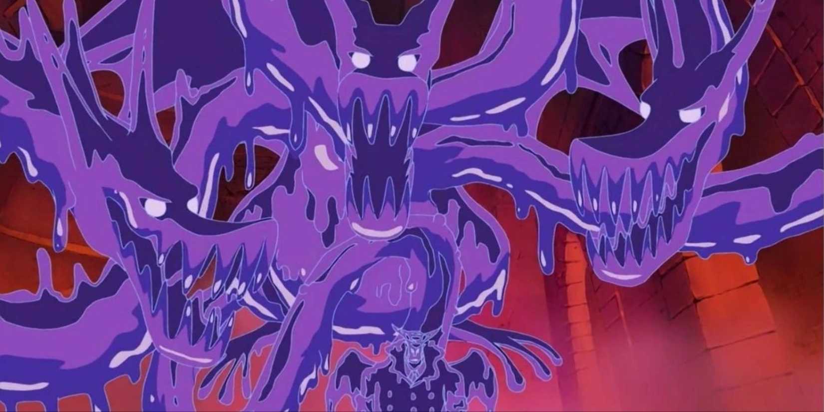 Magellan Attacking Luffy With his Hydra technique during One Piece's Impel Down Arc.