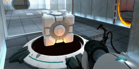 7 Science Fiction Games That Use Actual Science Aiming at a cube in Portal