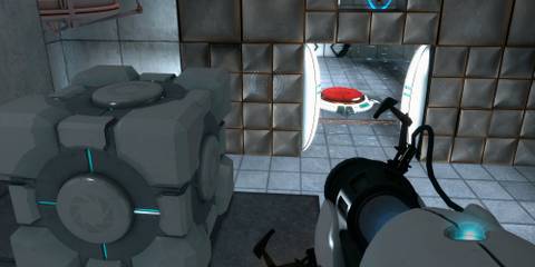 7 Science Fiction Games That Use Actual Science Aiming at a door near a cube