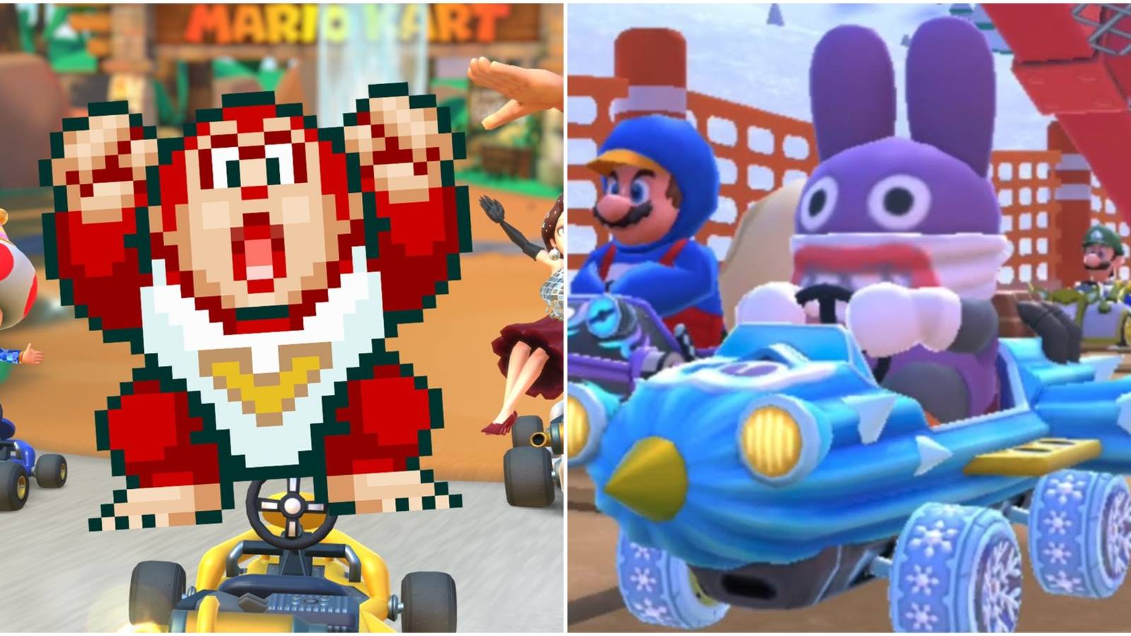 Donkey Kong Jr. and Nabbit in Mario Kart Tour