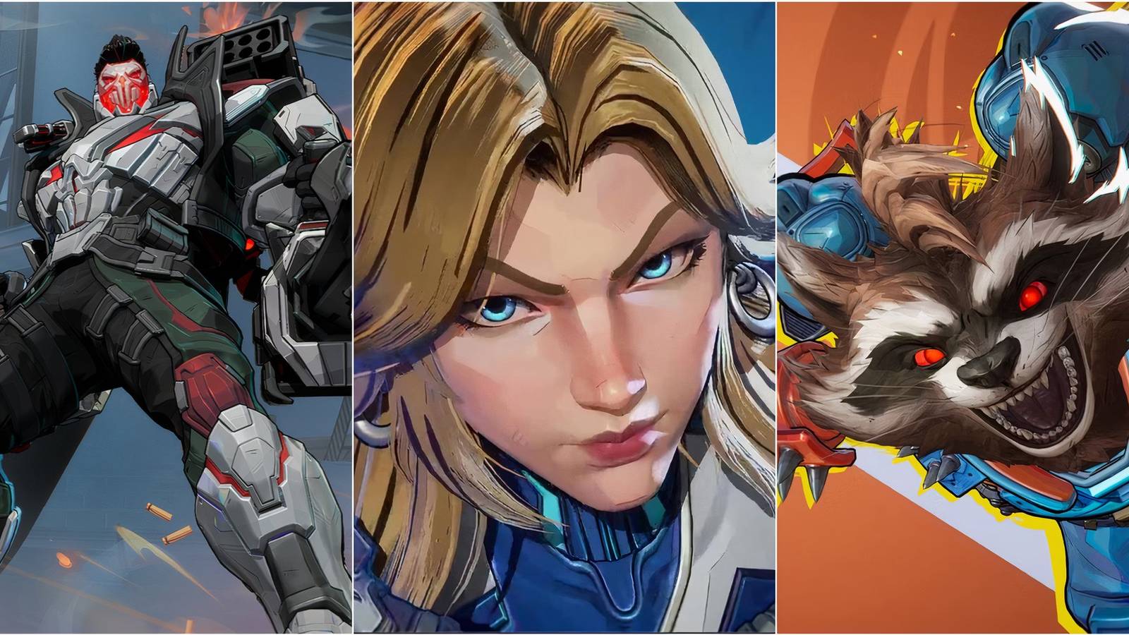 Punisher, Invisible Woman, Rocket Raccoon 