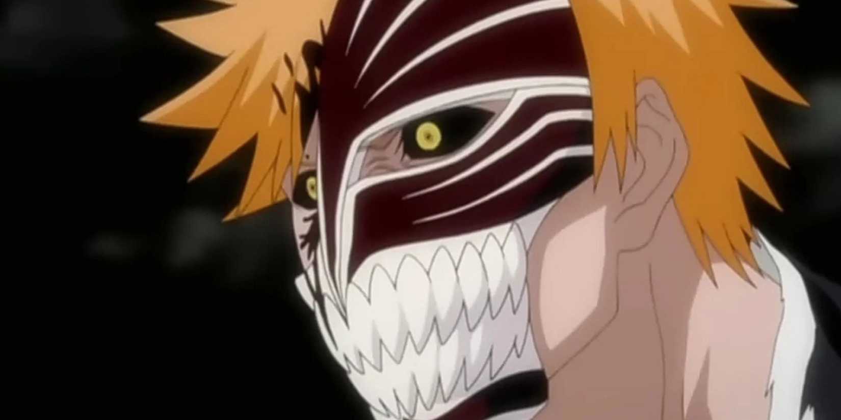 Ichigo with his Hollow Mask in Bleach