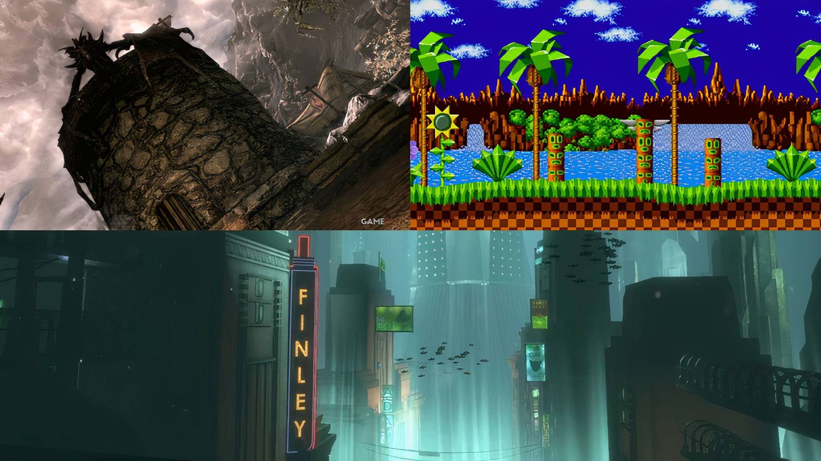 Skyrim, Sonic, Bioshock
