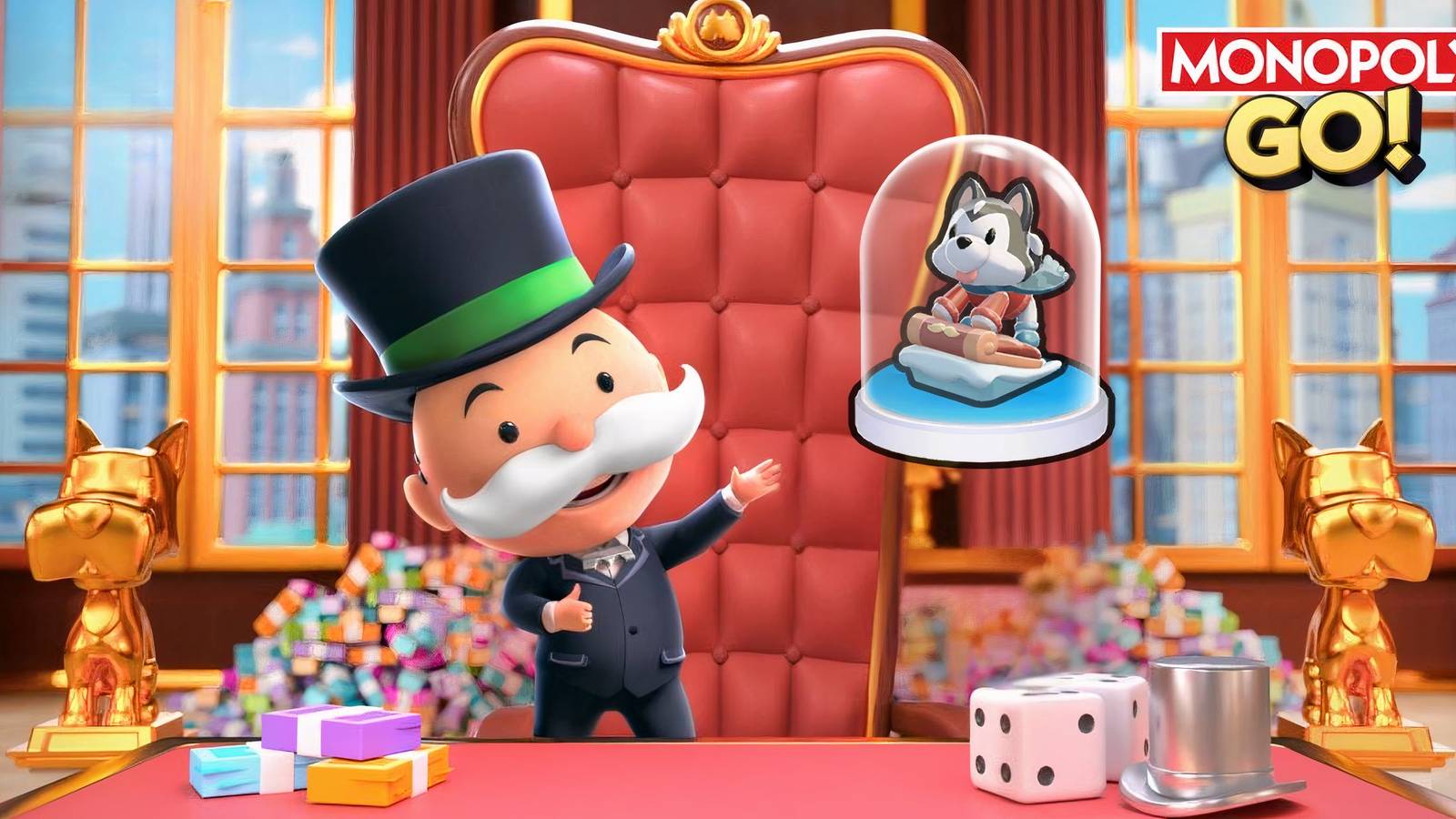 Monopoly GO Sledding Husky Token