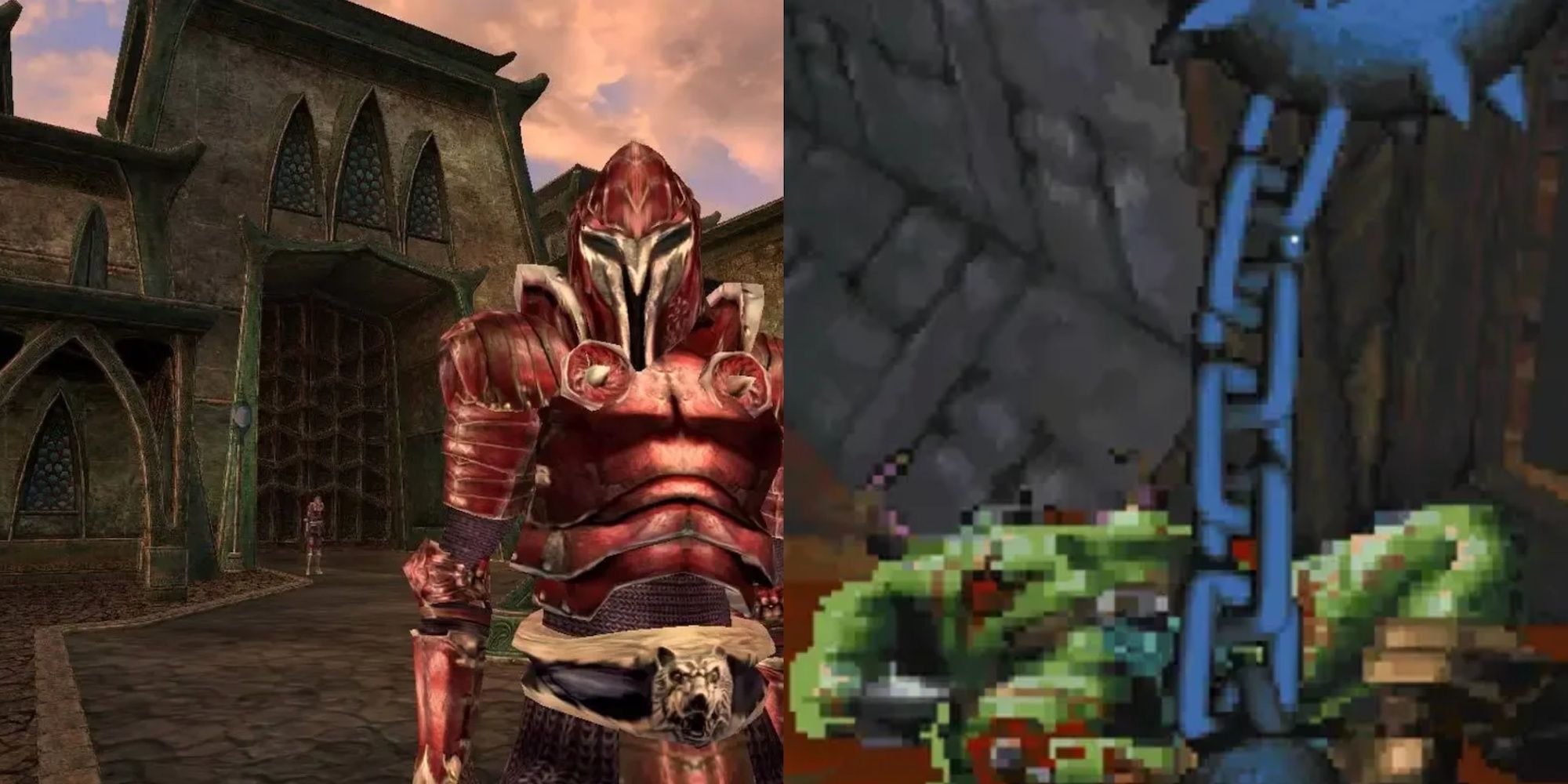 Morrowind on the left and Daggerfall on the right