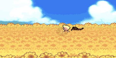 mother 3 lucas and boney in a field of flowers