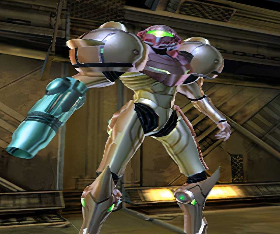close shot of samus