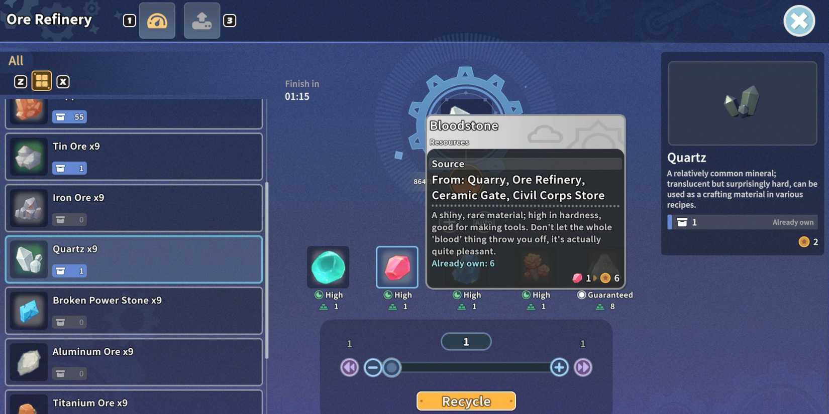 My-Time-At-Sandrock-How-To-Get-Bloodstone-Ore-Refinery