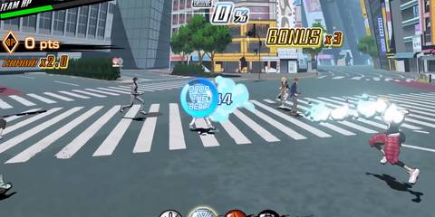 a battle scene from neo: the world ends with you