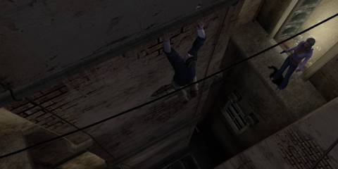 Obscure 2 character shimmying across ledge