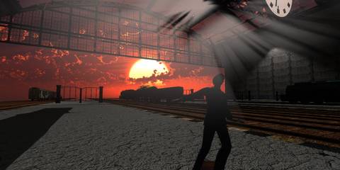 off-peak steam train station