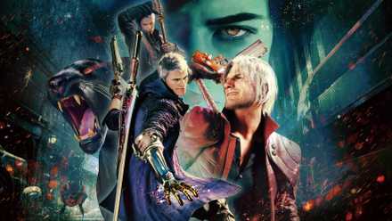 Official artwork for the Devil May Cry 5 Special Edition featuring Nero, Dante, V, and Vergil.
