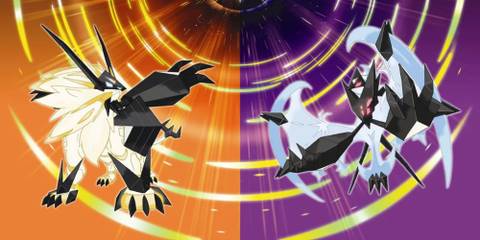 official artwork with both forms of Necrozma.