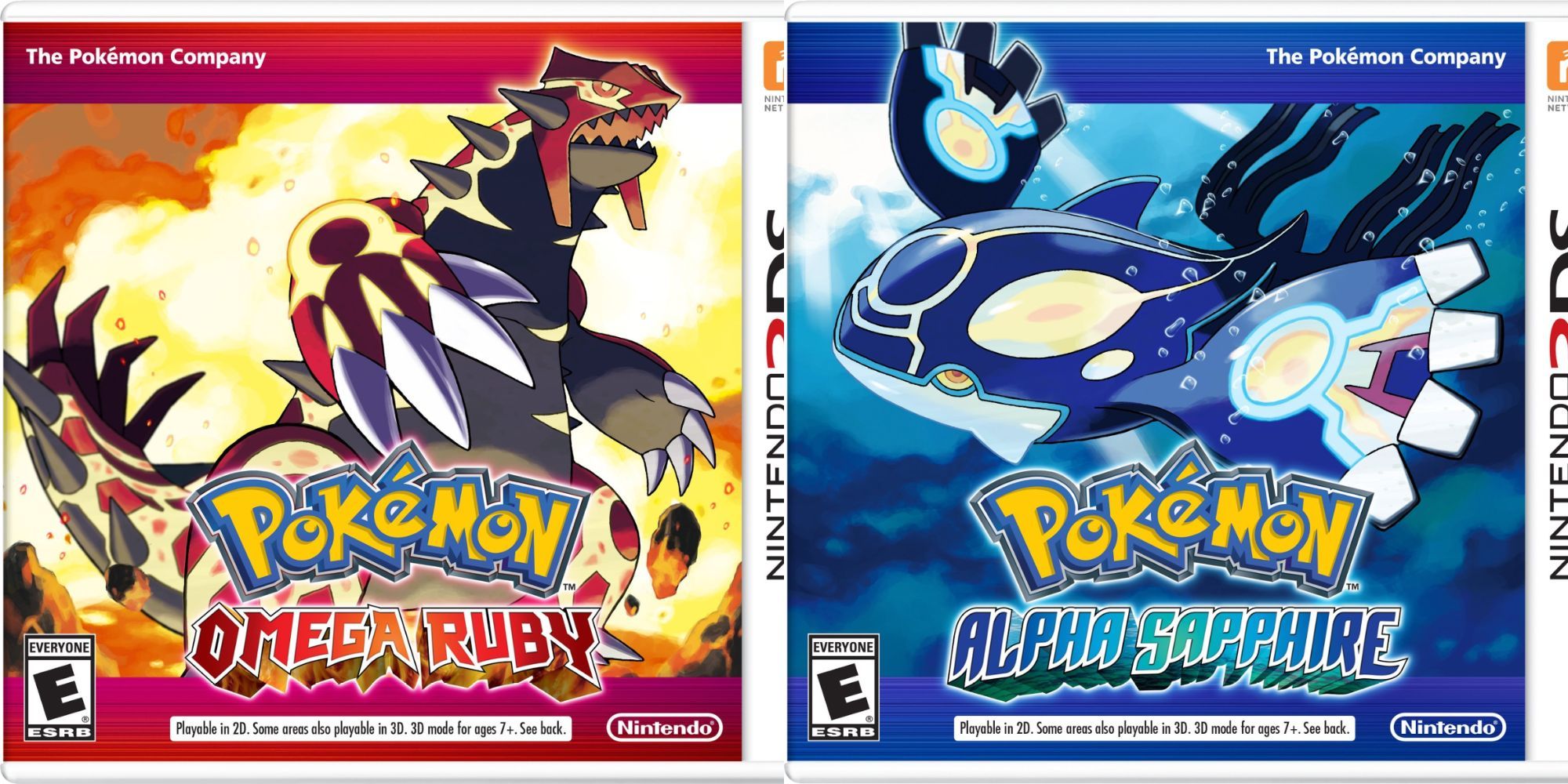 Official cover art of Pokemon Omega Ruby And Alpha Sapphire.