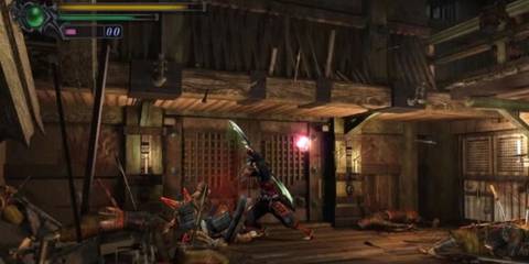 Onimusha Warlords battle in a building