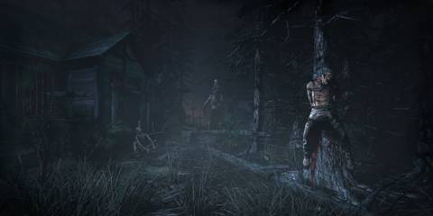 A body tied to a post near a house on a swamp