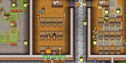 a cafeteria with prisoners