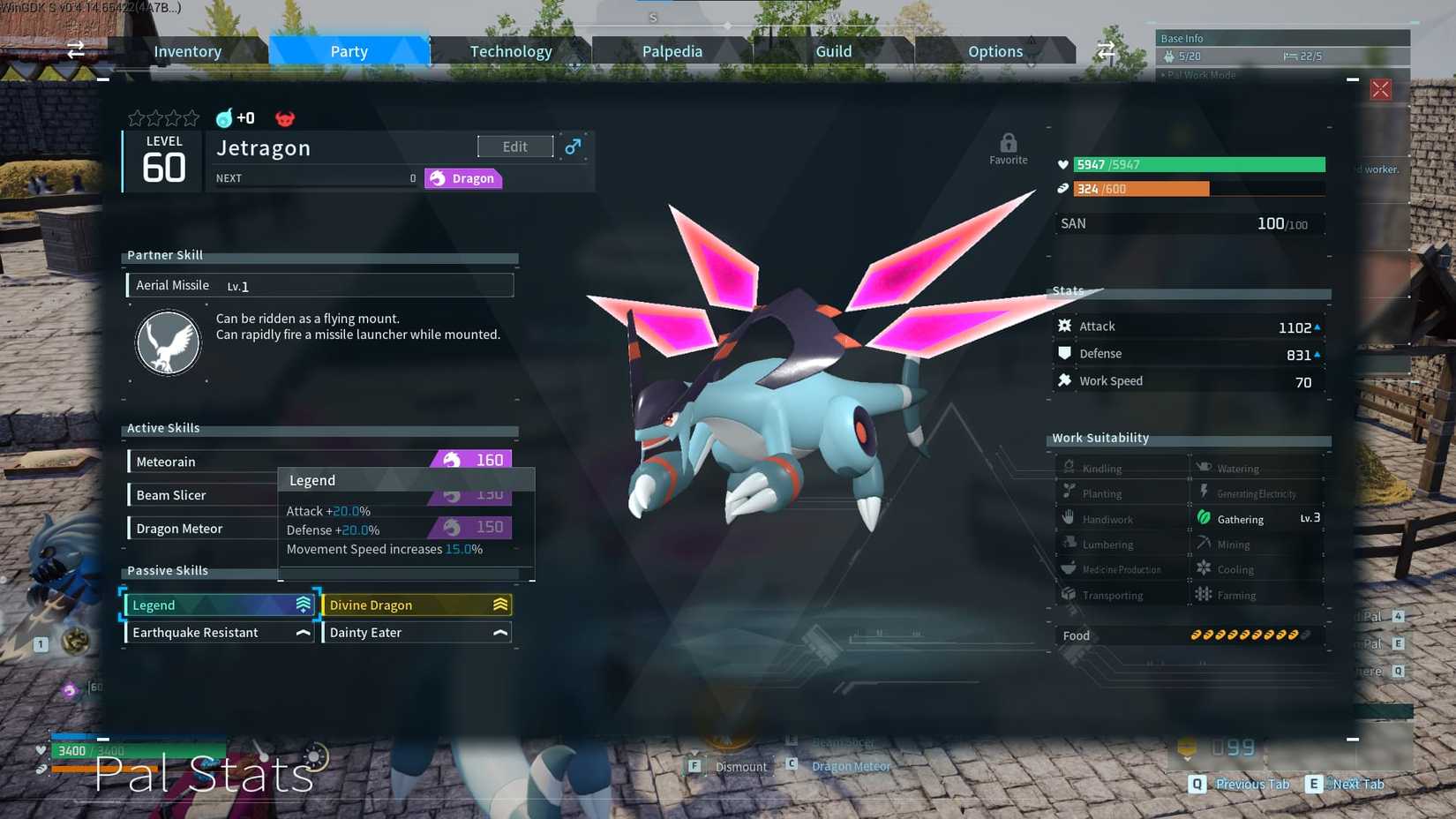 Palworld - Legend Passive Jetragon