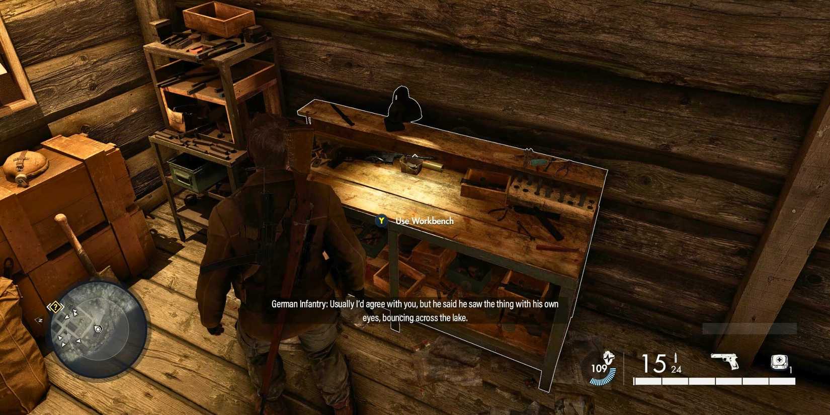 Pistol Workbench in Mission 4 Sniper Elite Resistance