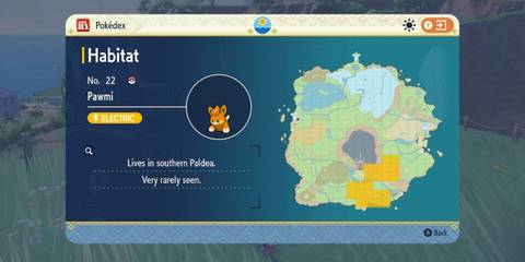pokemon scarlet and violet pawmi location map