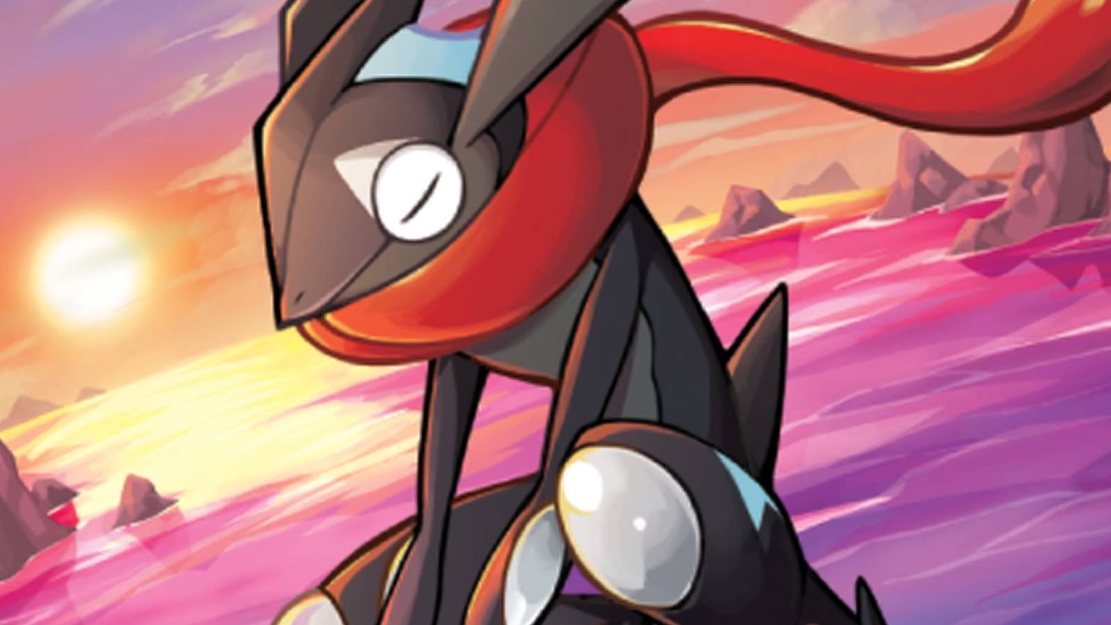 The art for Radiant Greninja from the Pokemon Trading Card Game.