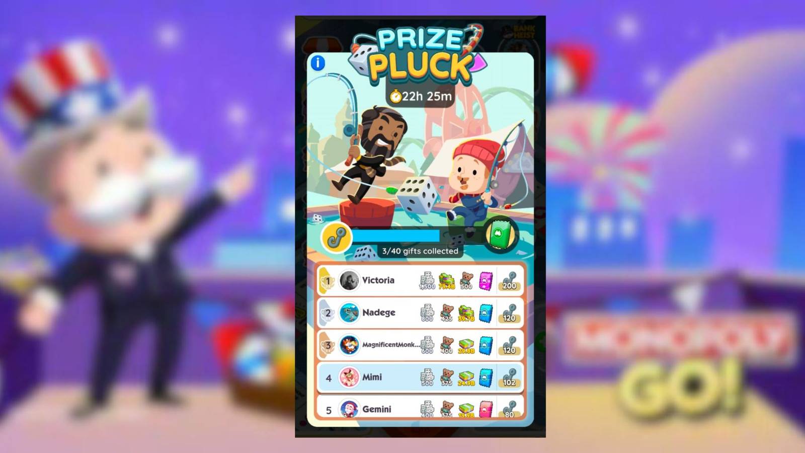 prize pluck monopoly go