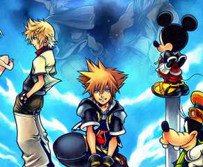 Promo art featuring characters in Kingdom Hearts 2